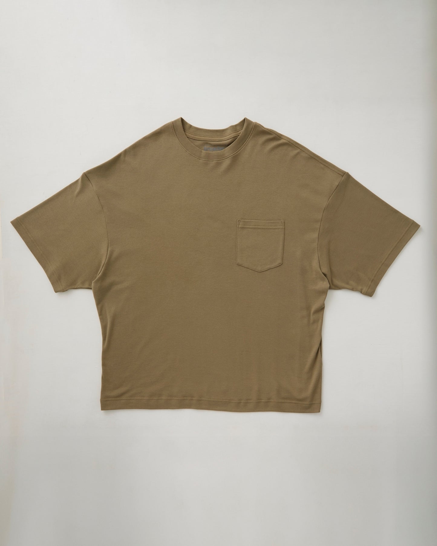 BRD DOUBLE JERSEY WIDE POCKET TEE / KHAKI BROWN