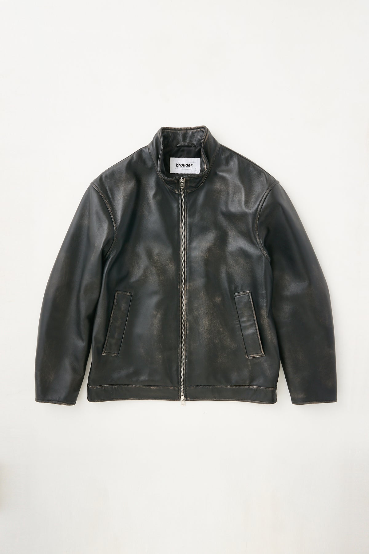 BRD BASIC LEATHER JACKET / VINTAGE BLACK