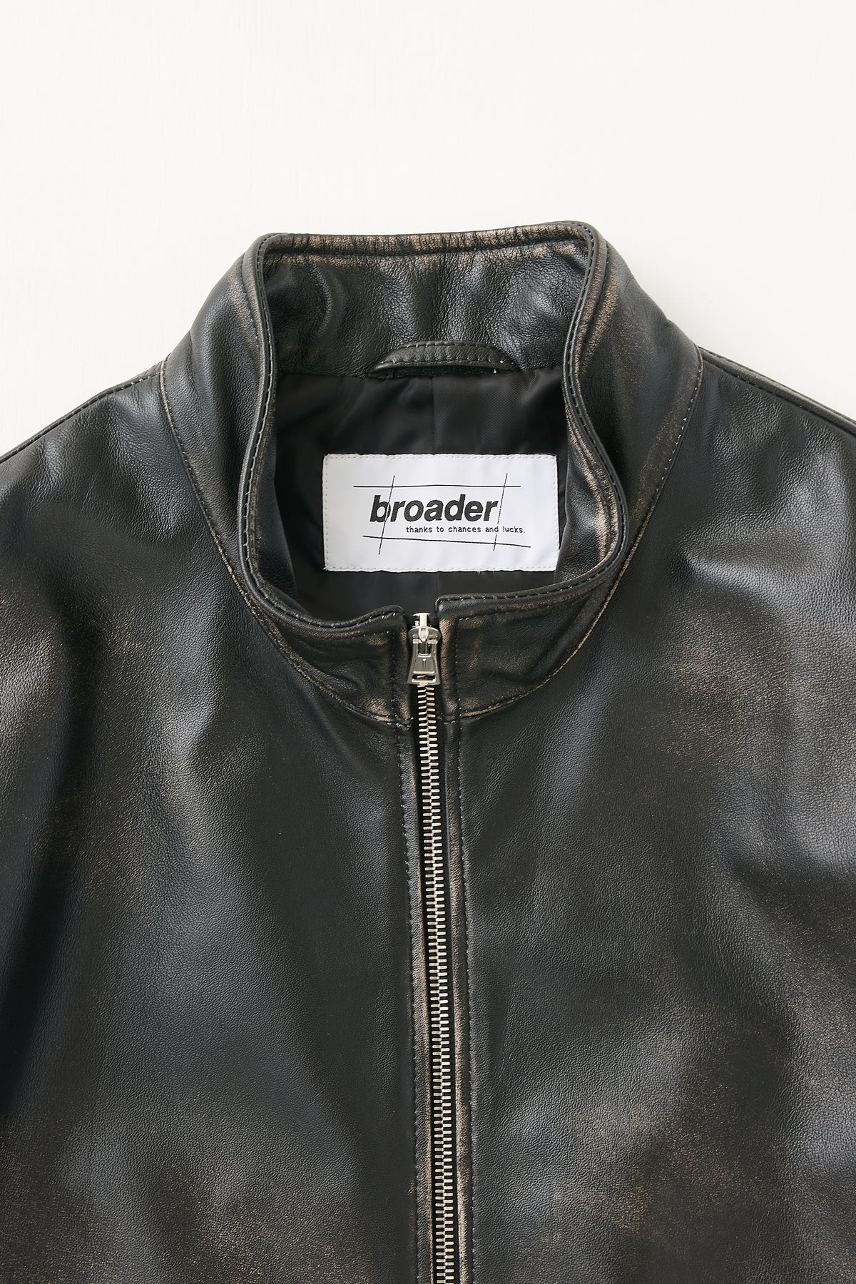 BRD BASIC LEATHER JACKET / VINTAGE BLACK