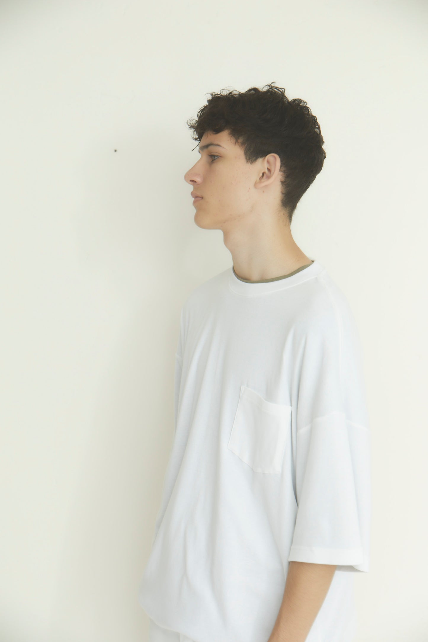 BRD DOUBLE JERSEY WIDE POCKET TEE / WHITE