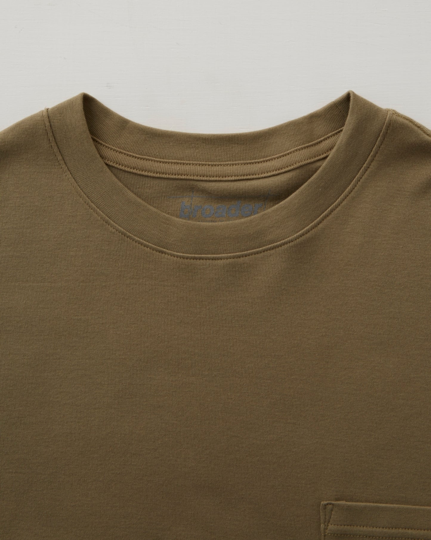 BRD DOUBLE JERSEY WIDE POCKET TEE / KHAKI BROWN