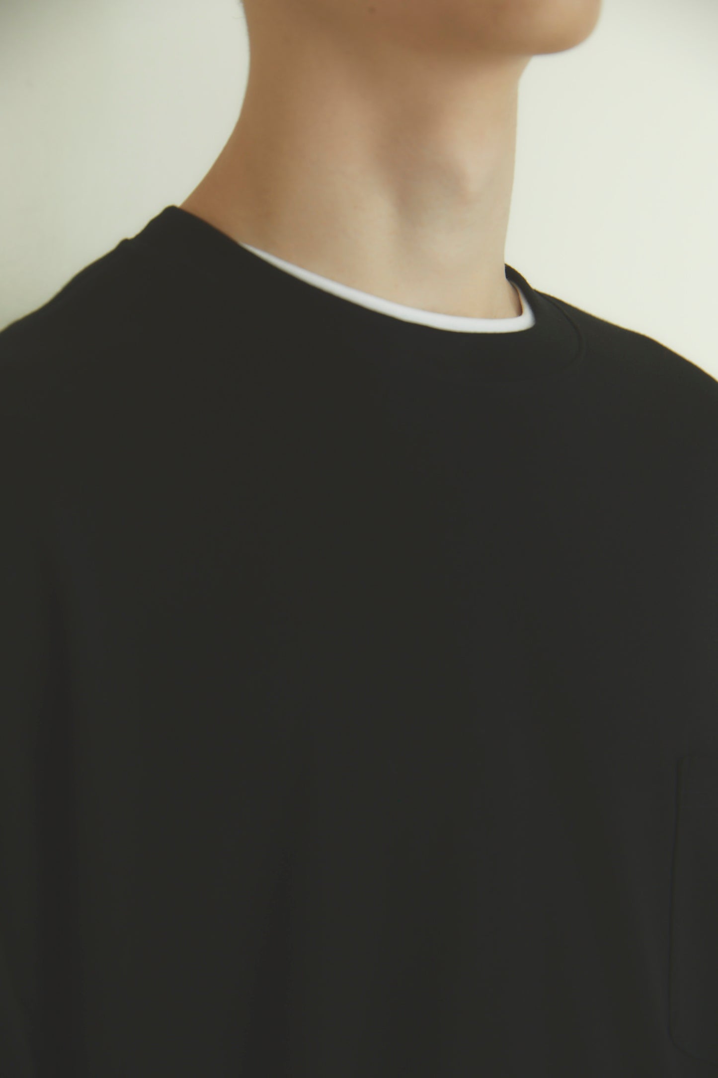 BRD DOUBLE JERSEY WIDE POCKET TEE / BLACK