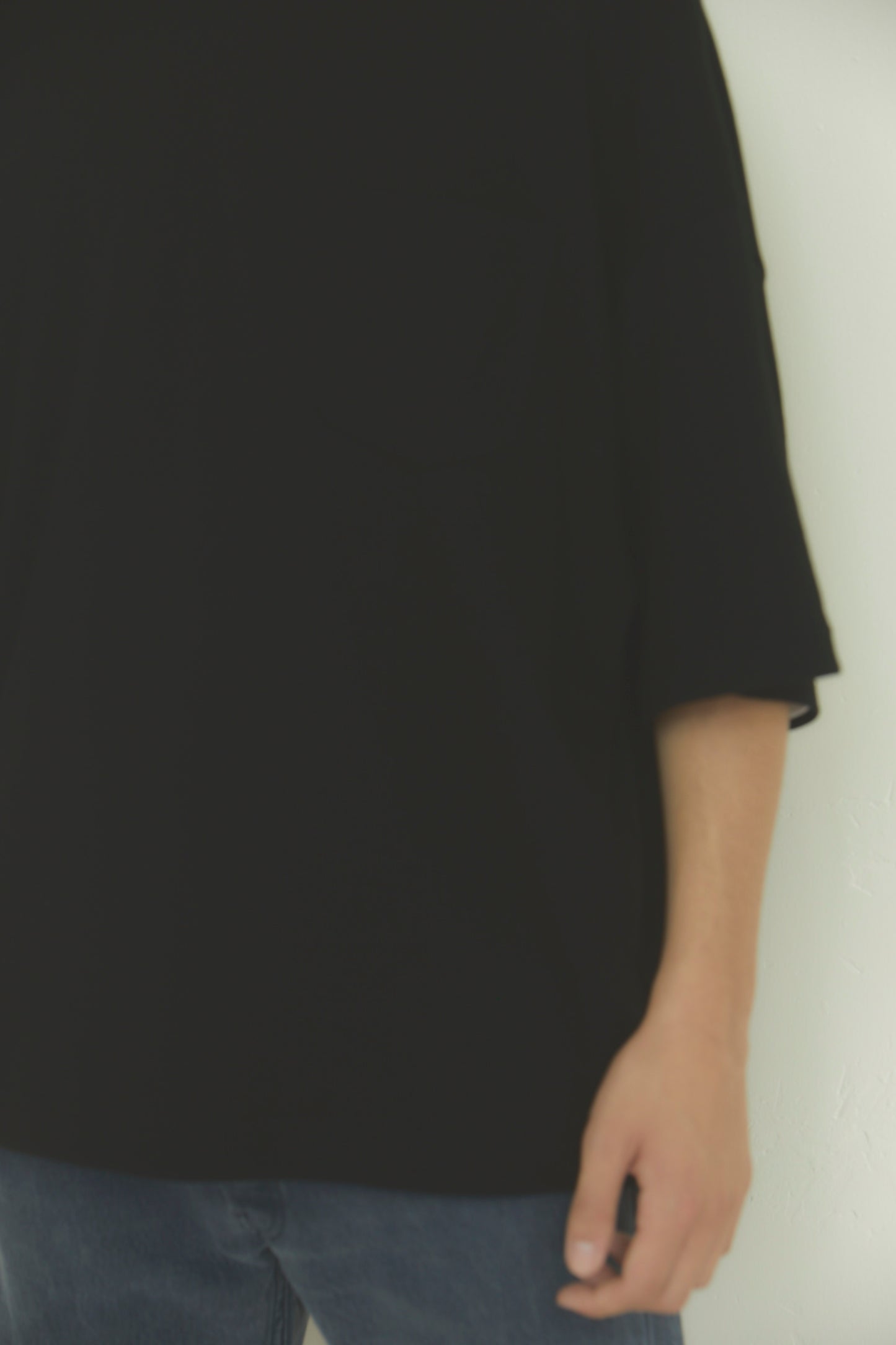 BRD DOUBLE JERSEY WIDE POCKET TEE / BLACK