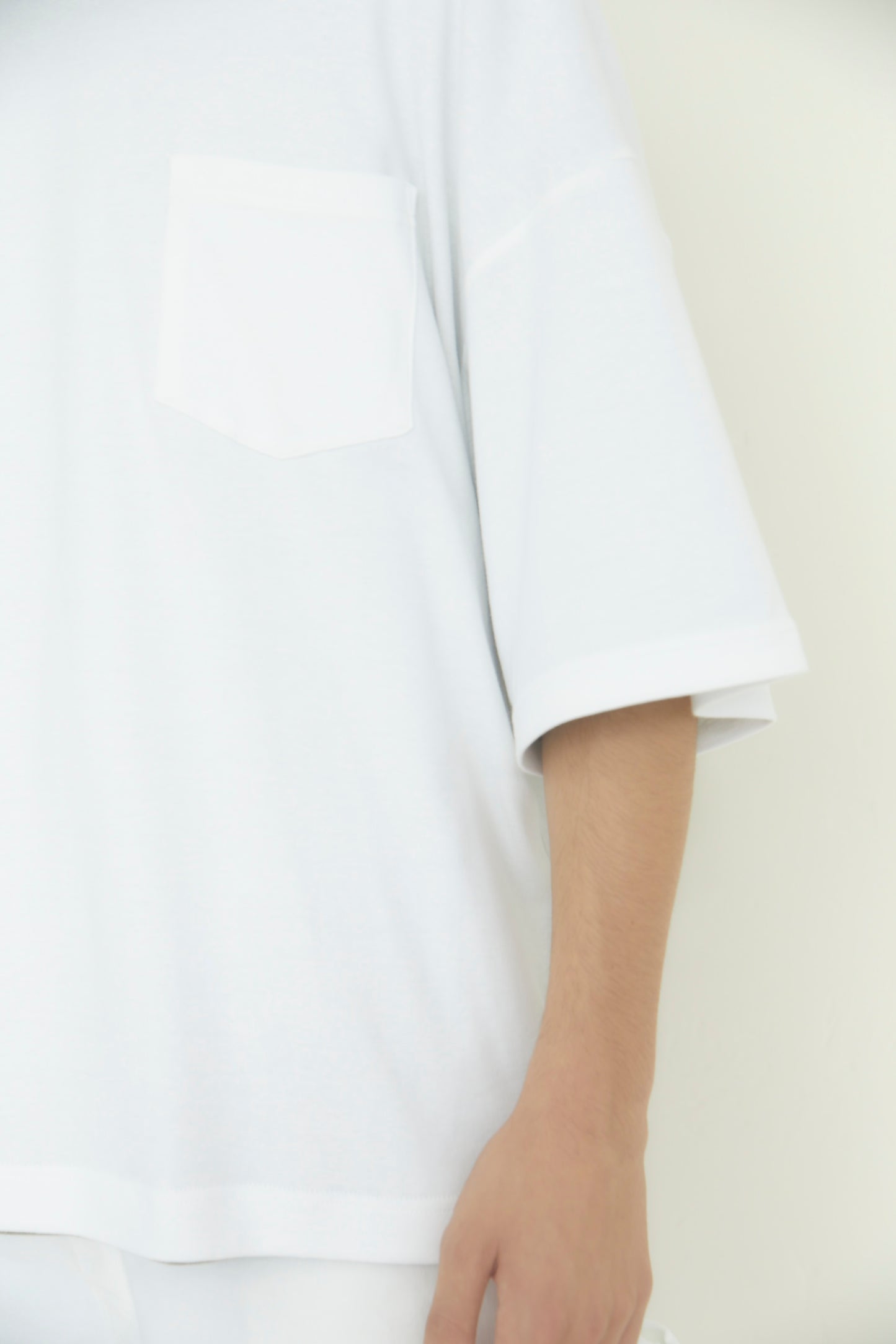 BRD DOUBLE JERSEY WIDE POCKET TEE / WHITE